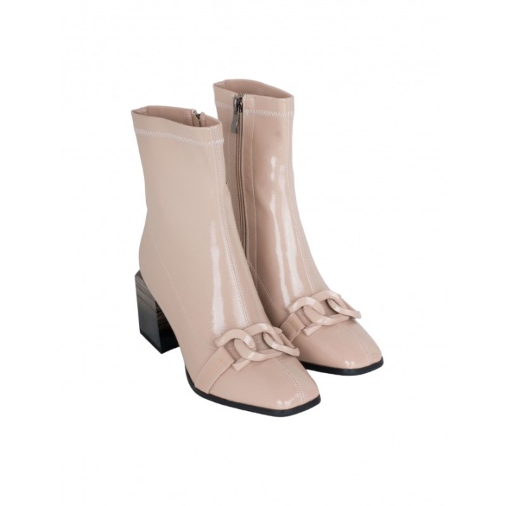 Botines Vestir Charol Beige