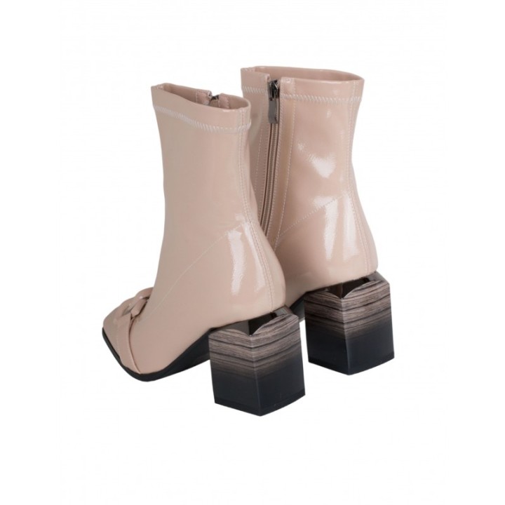 Botines Vestir Charol Beige