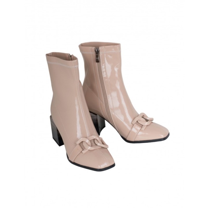 Botines Vestir Charol Beige