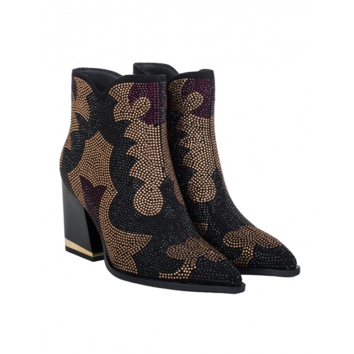 Botines Tacon Brillos Vestir