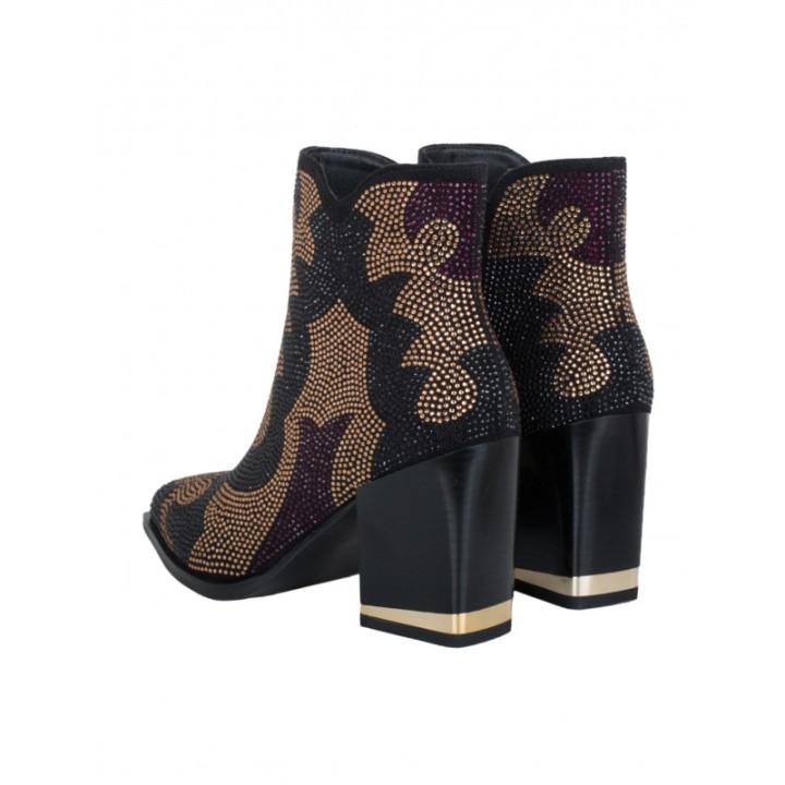 Botines Tacon Brillos Vestir