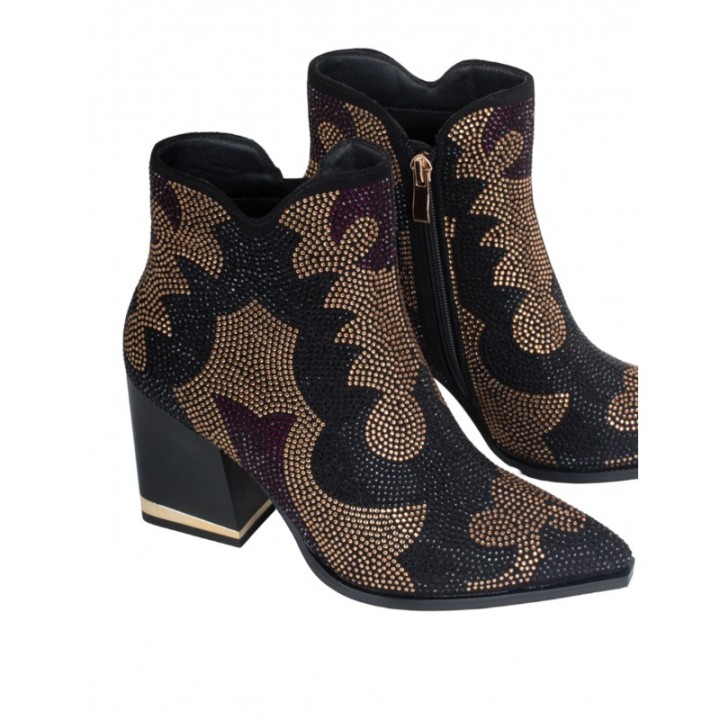 Botines Tacon Brillos Vestir