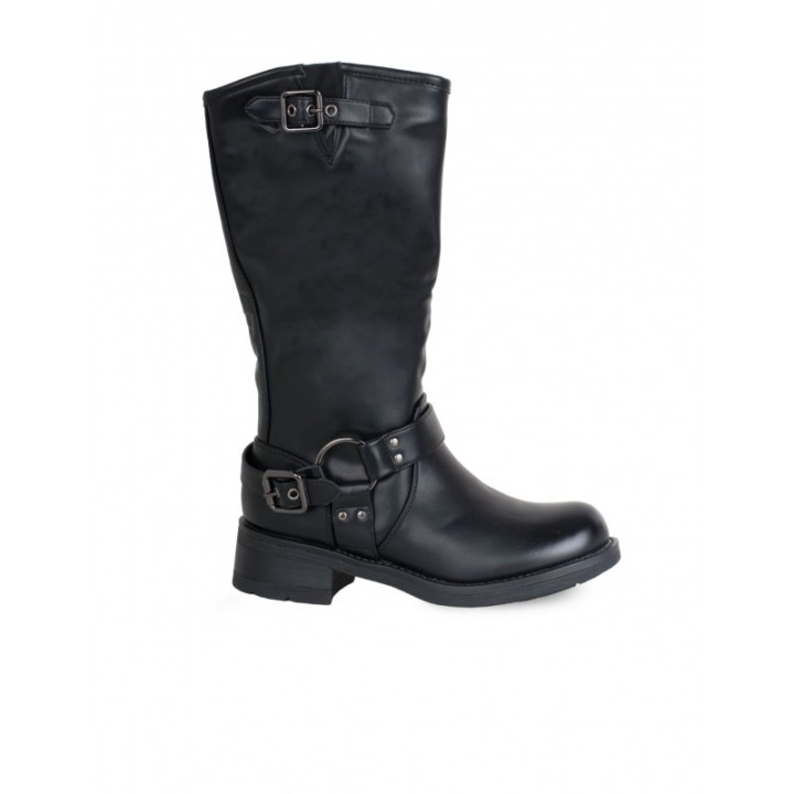 Botas Moteras Hebillas Negras