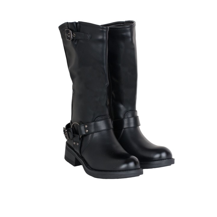 Botas Moteras Hebillas Negras