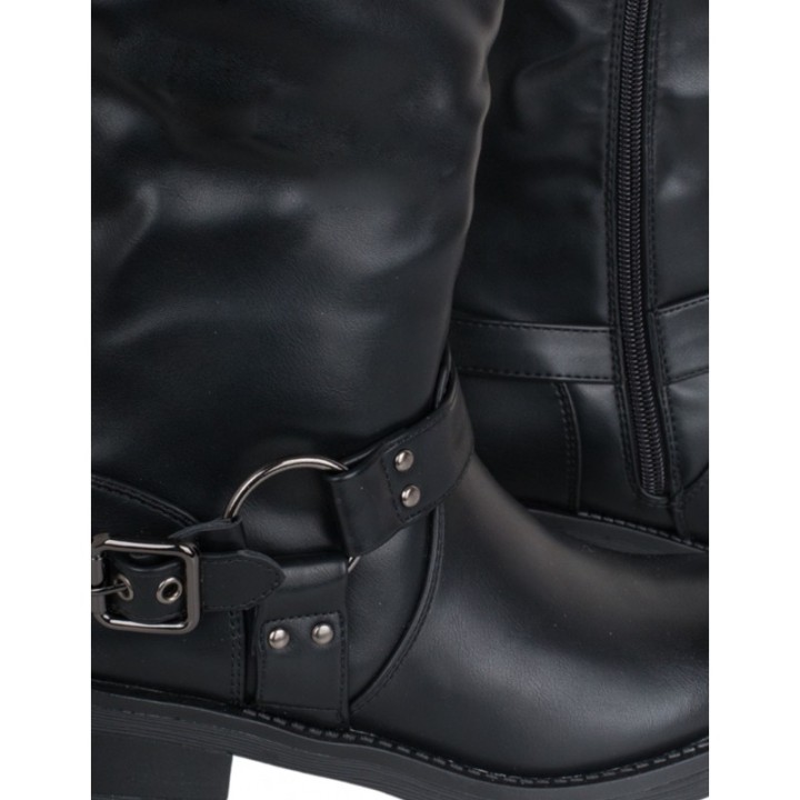Botas Moteras Hebillas Negras