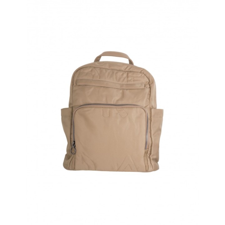 Mochila Cuadrada Nylon Beige