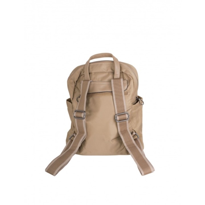 Mochila Cuadrada Nylon Beige