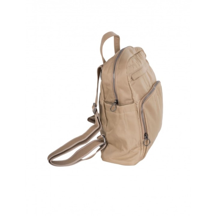 Mochila Cuadrada Nylon Beige