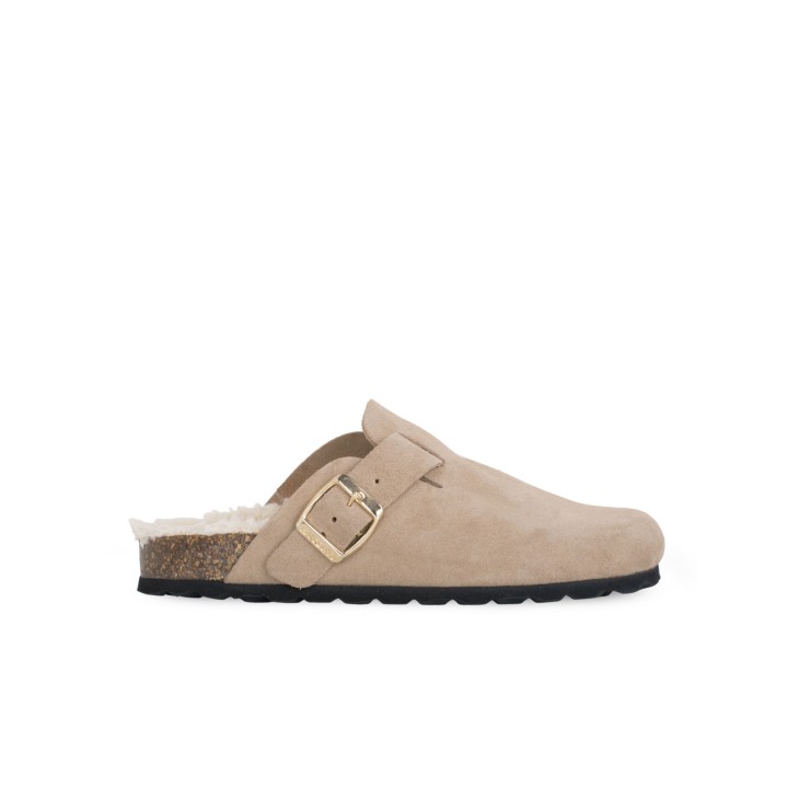 Zuecos Bio Pelo Taupe AUTENTI