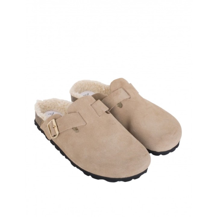 Zuecos Bio Pelo Taupe AUTENTI