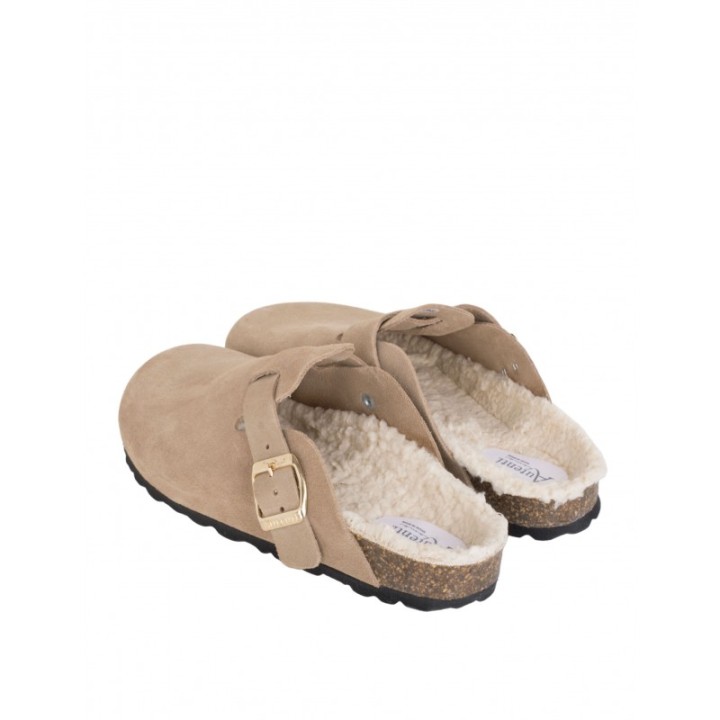 Zuecos Bio Pelo Taupe AUTENTI