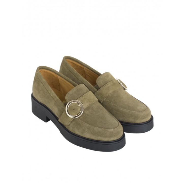 Mocasines Casual Piel Hebilla Cuero PERA LIMONERA