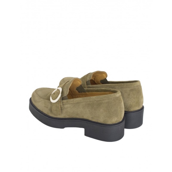 Mocasines Casual Piel Hebilla Cuero PERA LIMONERA