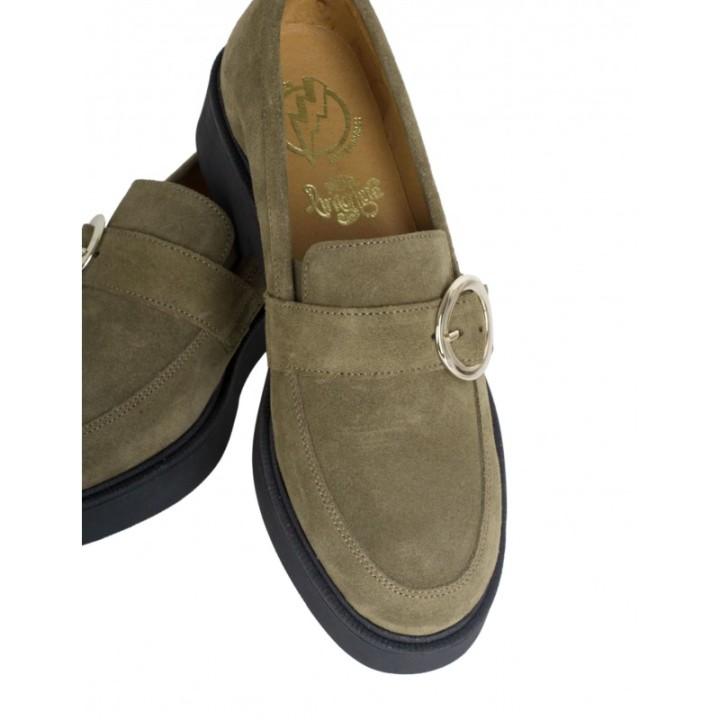 Mocasines Casual Piel Hebilla Cuero PERA LIMONERA