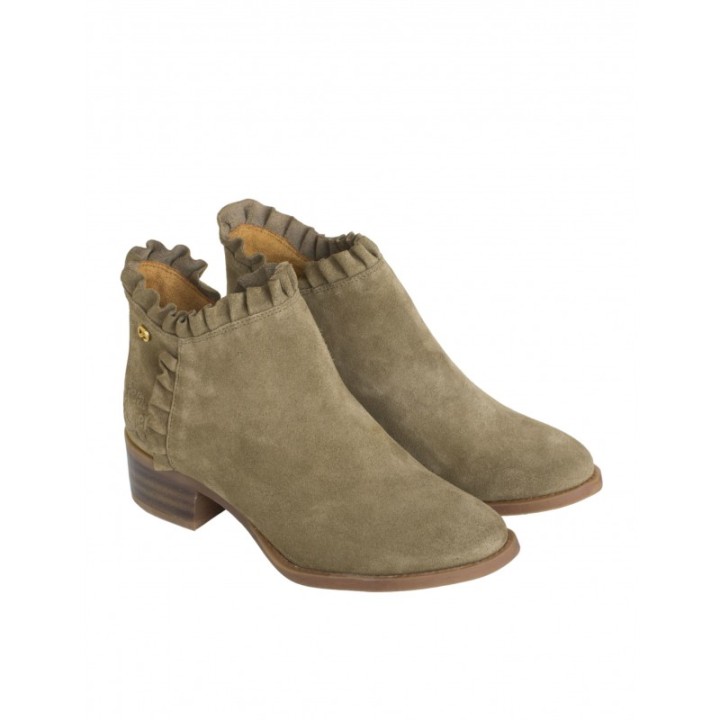 Botines Tobilleros Volantes Kaki PERA LIMONERA