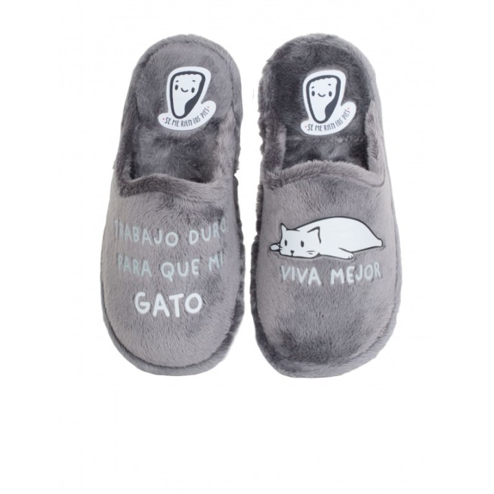 Zapatillas Casa Frase Gato SE ME RiEN LOS PIES