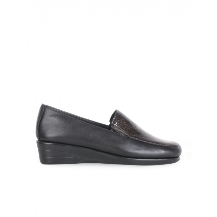 Mocasines Cuna Combinados Charol Negros 48 HOURS