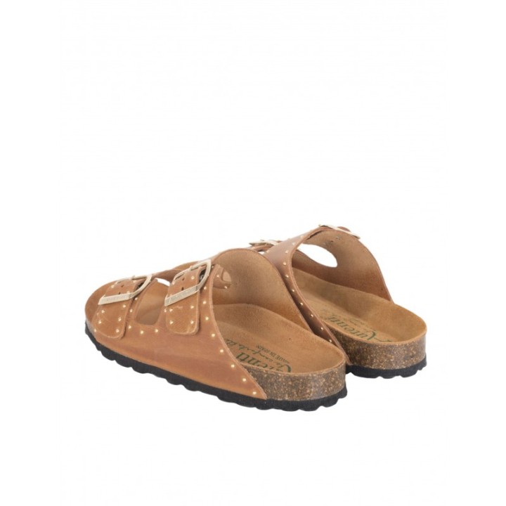 AUTENTI Sandalias Bio Hebillas Tachuelas Cuero