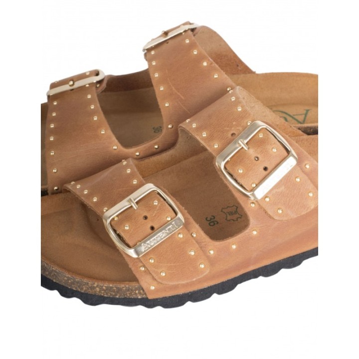 AUTENTI Sandalias Bio Hebillas Tachuelas Cuero
