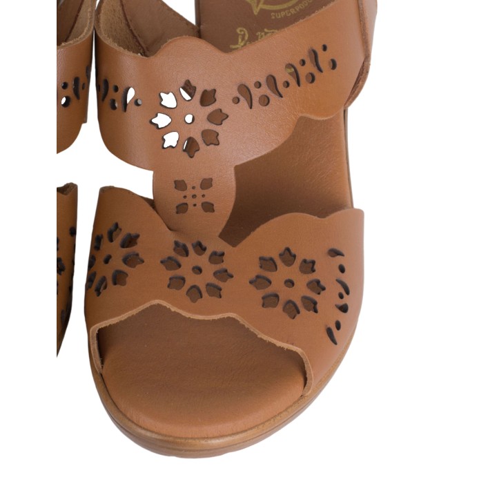 Sandalias Tacon Cuadrado Cuero PERA LIMONERA