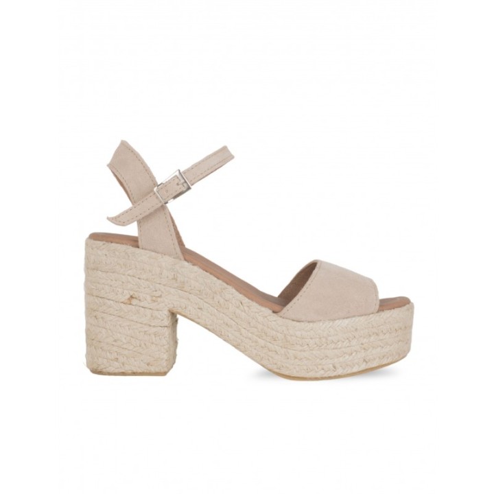 Sandalias Esparto Tacon Beige PERA LIMONERA