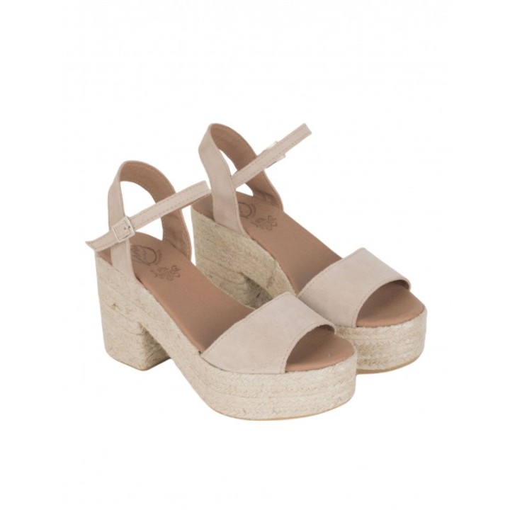 Sandalias Esparto Tacon Beige PERA LIMONERA