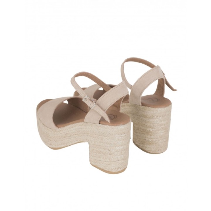 Sandalias Esparto Tacon Beige PERA LIMONERA