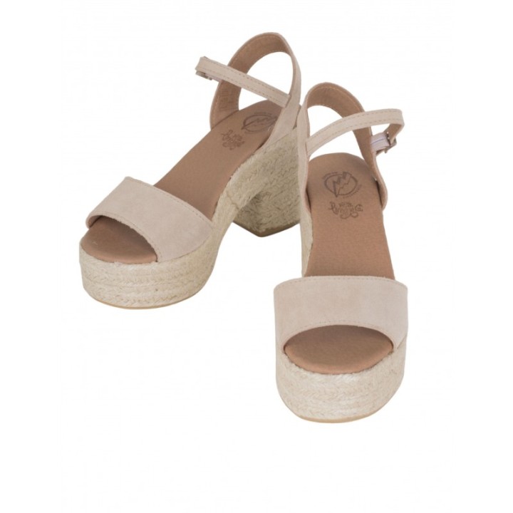Sandalias Esparto Tacon Beige PERA LIMONERA