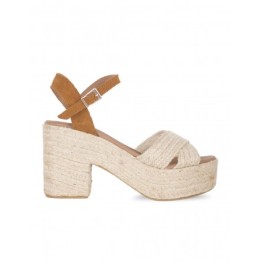 Sandalias Esparto Tacon Marron PERA LIMONERA