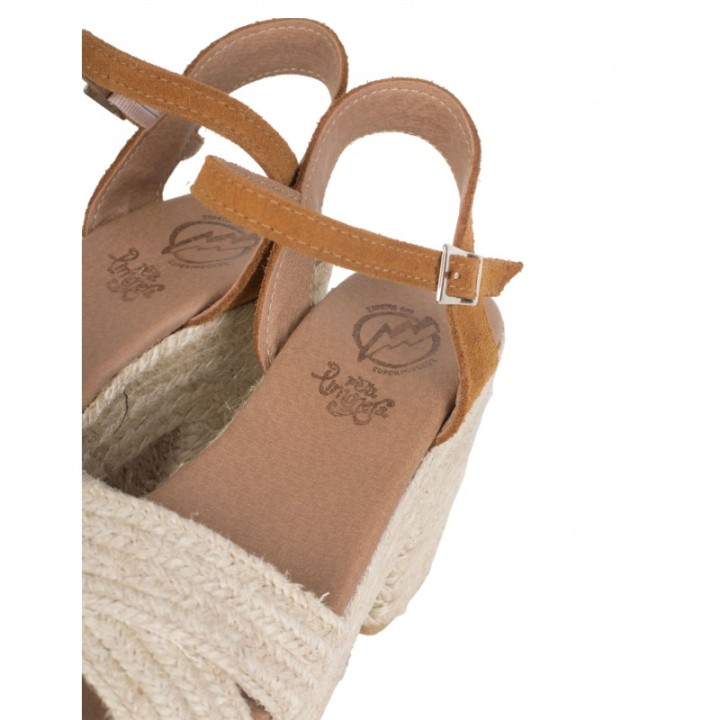 Sandalias Esparto Tacon Marron PERA LIMONERA