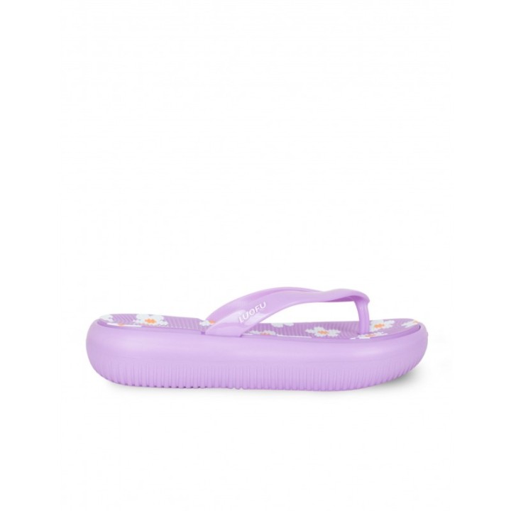 Chanclas Plataforma Violeta Margaritas