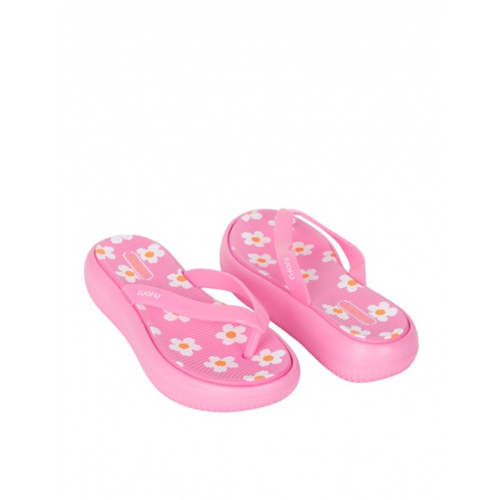 Chanclas Plataforma Rosas Margaritas