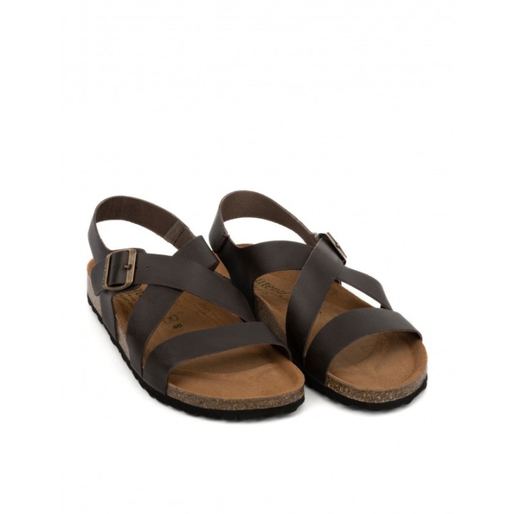 AUTENTI Sandalias Bio Hombre Tiras Marron
