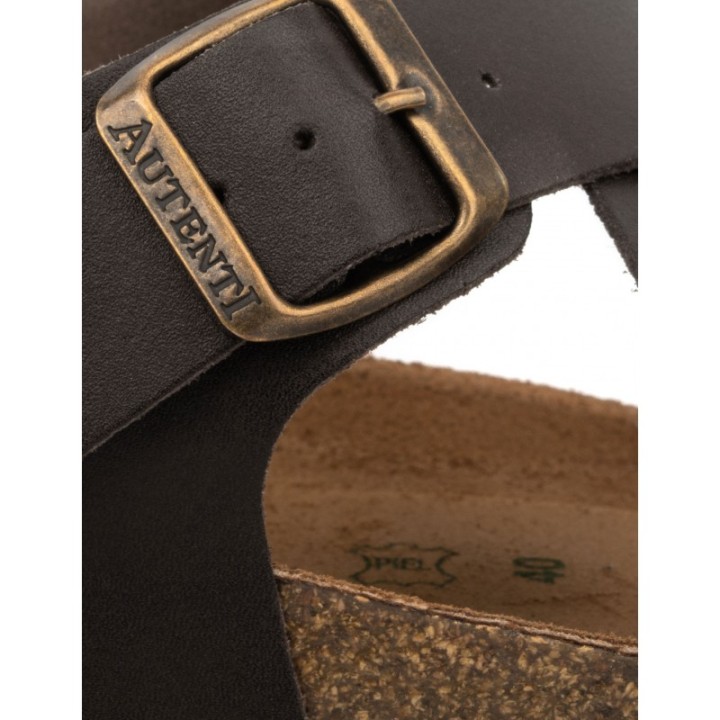 AUTENTI Sandalias Bio Hombre Tiras Marron