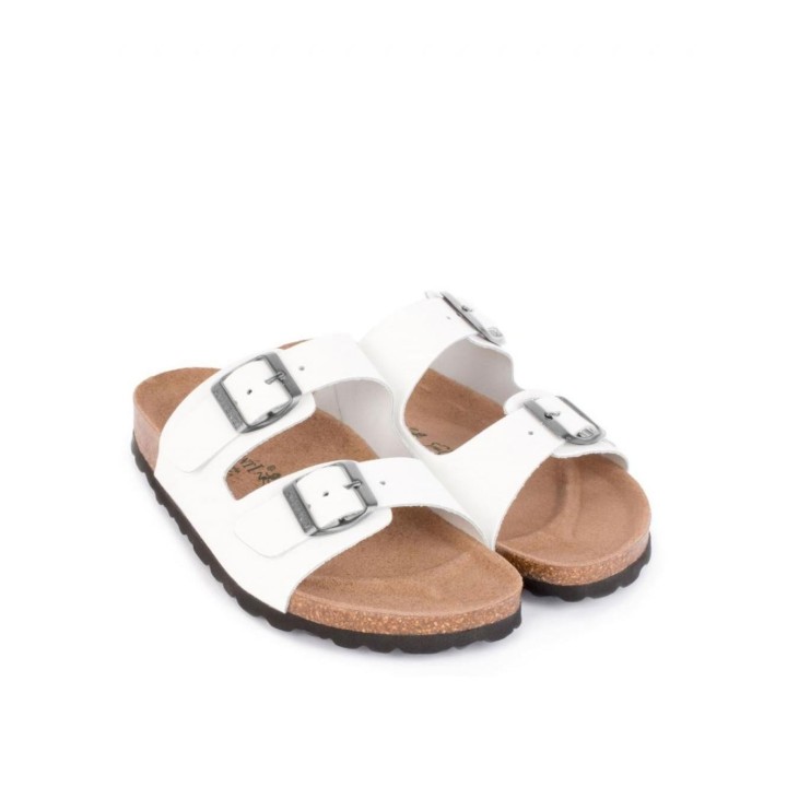 AUTENTI Sandalias Bio Blancas Doble Tira