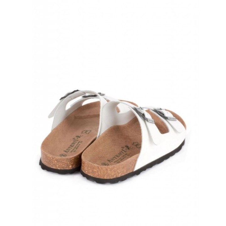 AUTENTI Sandalias Bio Blancas Doble Tira