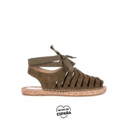 Sandalias Esparto Cordones PERA LIMONERA Kaki