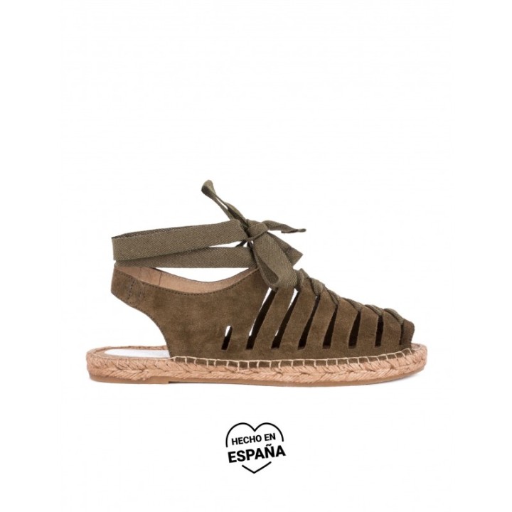 Sandalias Esparto Cordones PERA LIMONERA Kaki
