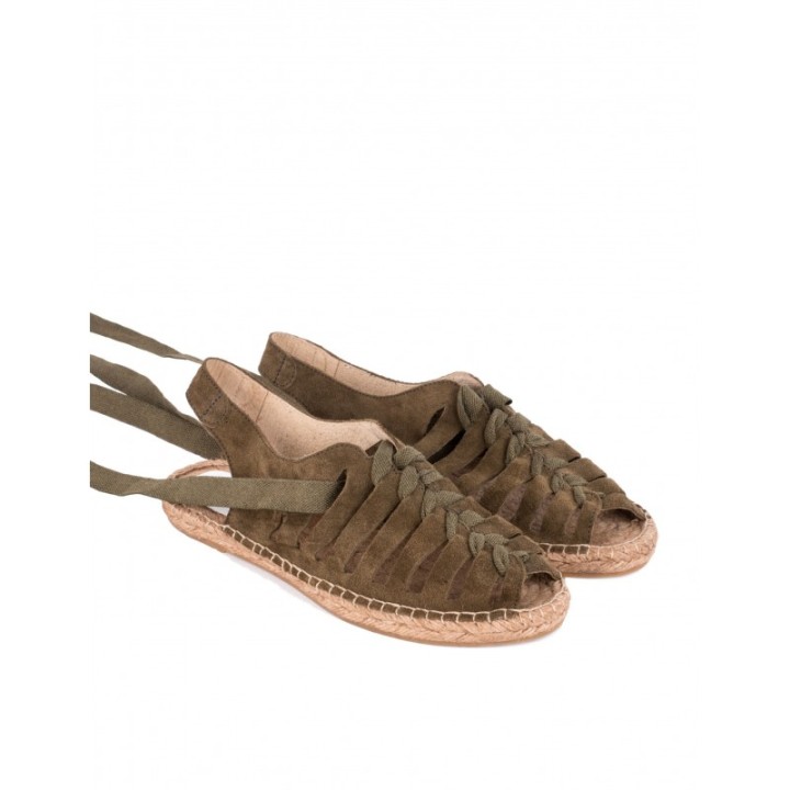Sandalias Esparto Cordones PERA LIMONERA Kaki