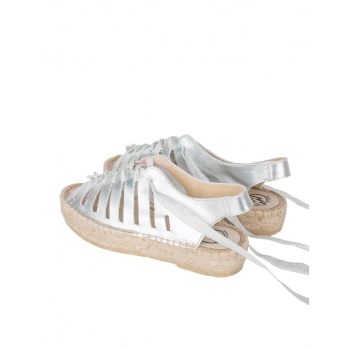 Sandalias Esparto Doble Suela Plateadas PERA LIMONERA
