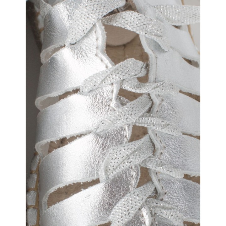 Sandalias Esparto Doble Suela Plateadas PERA LIMONERA
