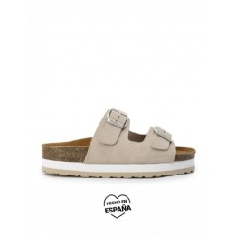 AUTENTI Sandalias Bio Plataforma Hebillas Beige