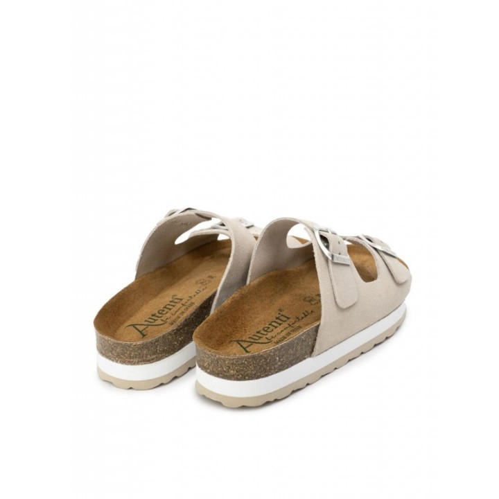 AUTENTI Sandalias Bio Plataforma Hebillas Beige