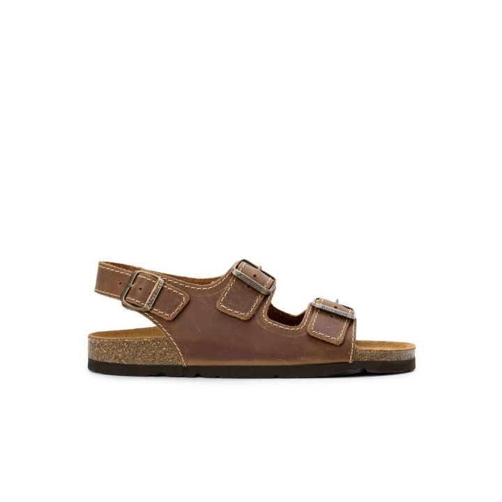 AUTENTI Sandalias Bio Hebillas Hombre Marron