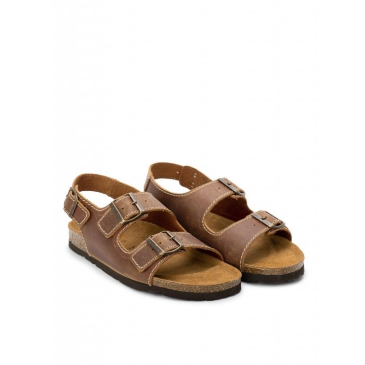 AUTENTI Sandalias Bio Hebillas Hombre Marron