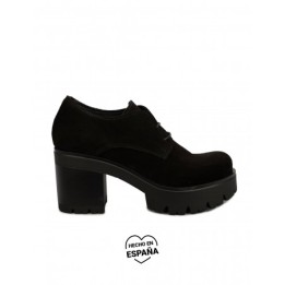 Zapatos Cordones Plataforma Serraje PERA LIMONERA