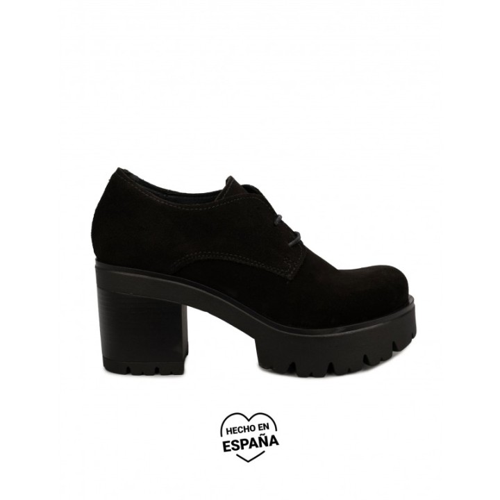 Zapatos Cordones Plataforma Serraje PERA LIMONERA