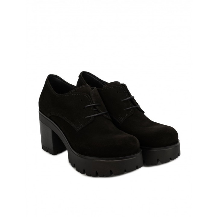 Zapatos Cordones Plataforma Serraje PERA LIMONERA